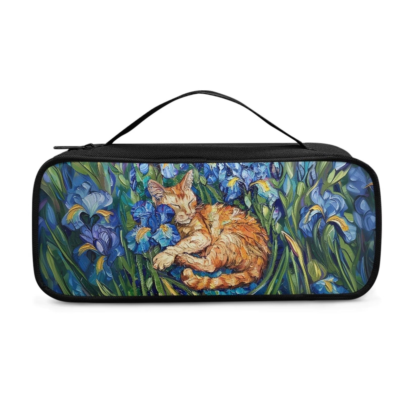Sepetwhos Van Gogh Cat Stethoscope Case Large Protective Stethoscope Casewith Handle Shockproof Hard Organizer Storage Bag Medical Assistant Accessories