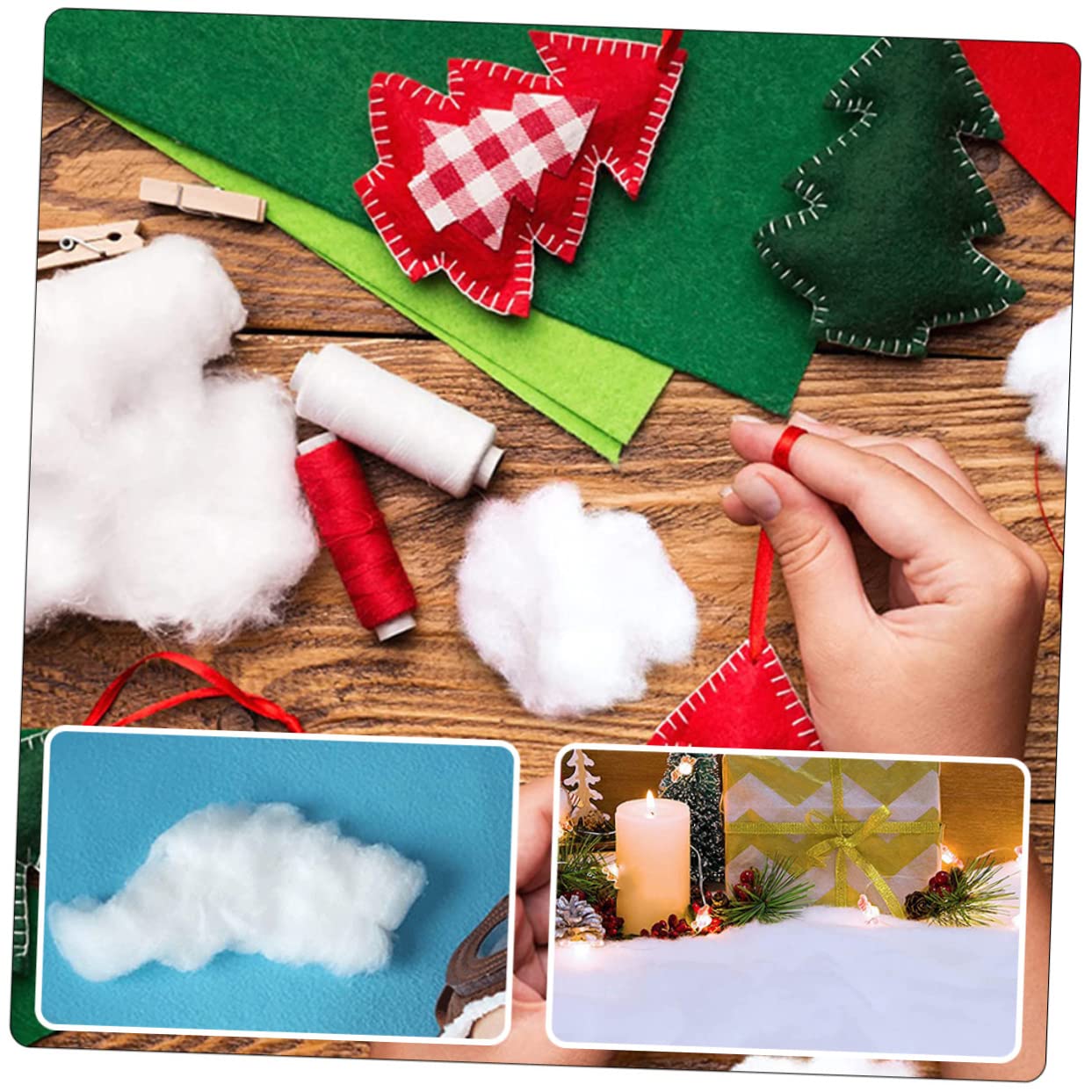 MAGICLULU 2 Set Manto Nevoso Simulato Coperte Nevicare Coperta di Neve di Natale Schiuma di Neve Ghirlanda di Fiocchi di Neve A Specchio Neve Finta Gonfiabile Poliestere Bianca 2 Pezzi * 2