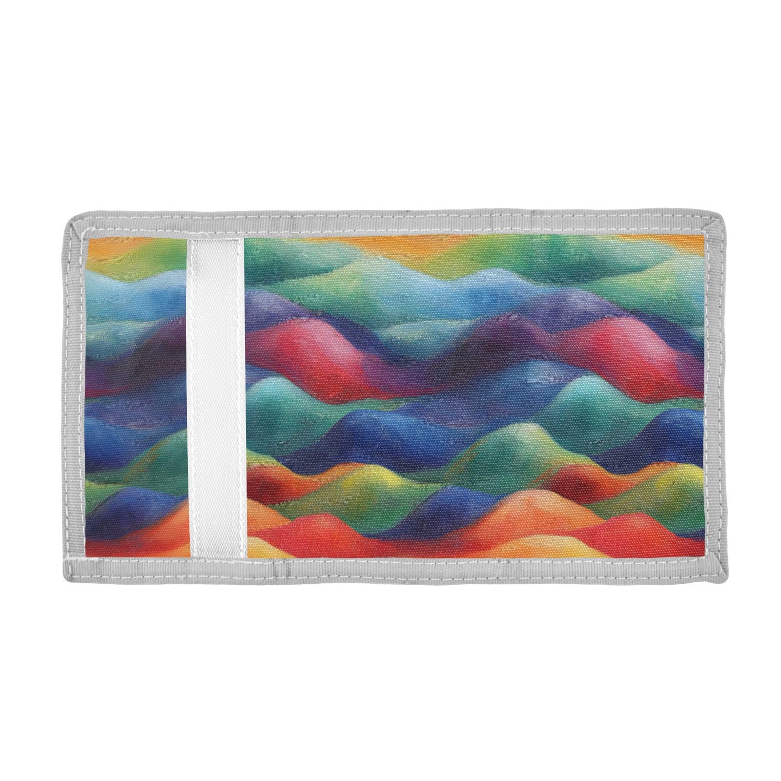 FOLIOSA Colored Wave Kids Wallet for Boys Girls Youth, Compact Fabric 4.9×2.9 in