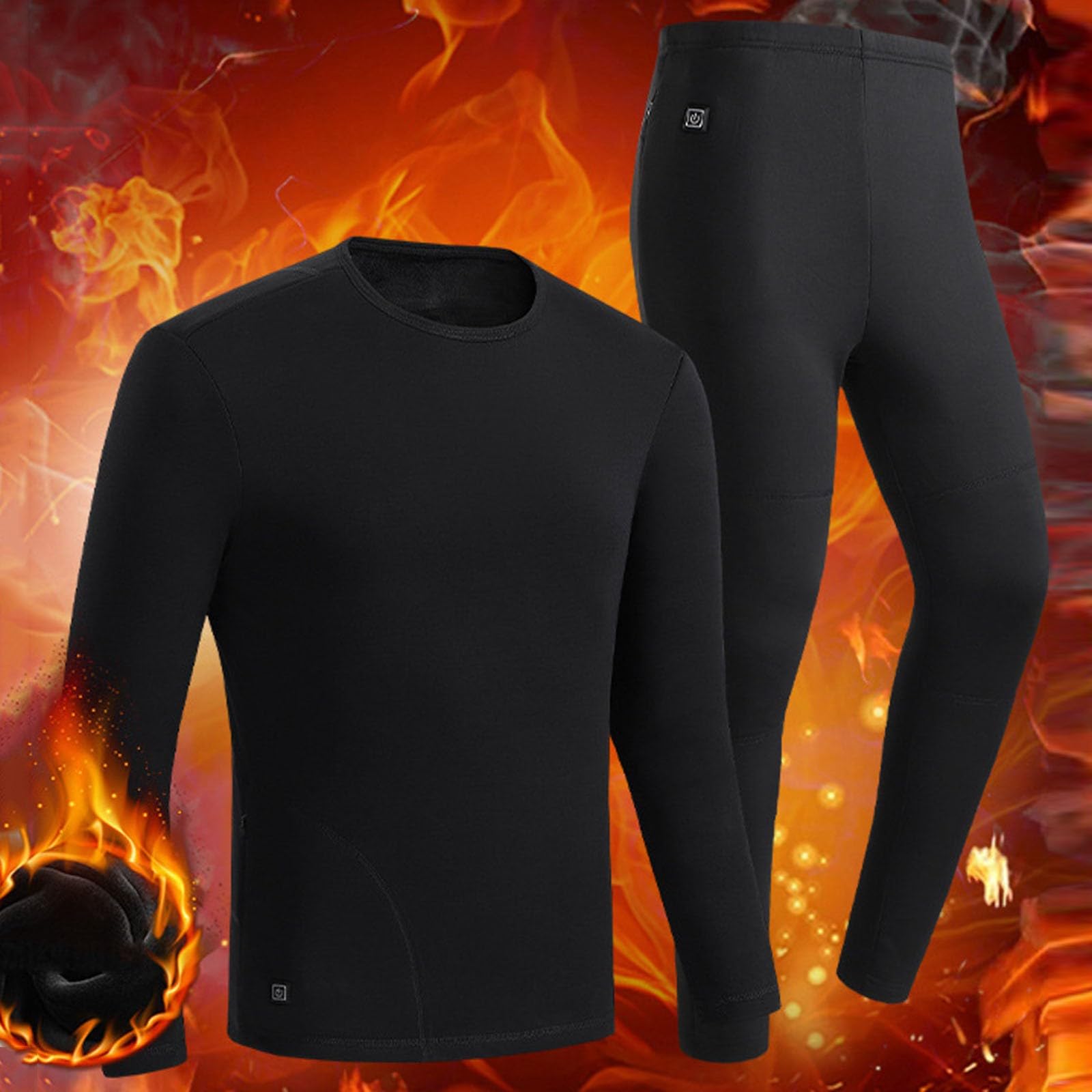 Ensemble de sous-vêtements thermiques pour homme - En peluche de coton - Chauffage USB - Pour l'hiver - 11 zones - Résistant au froid