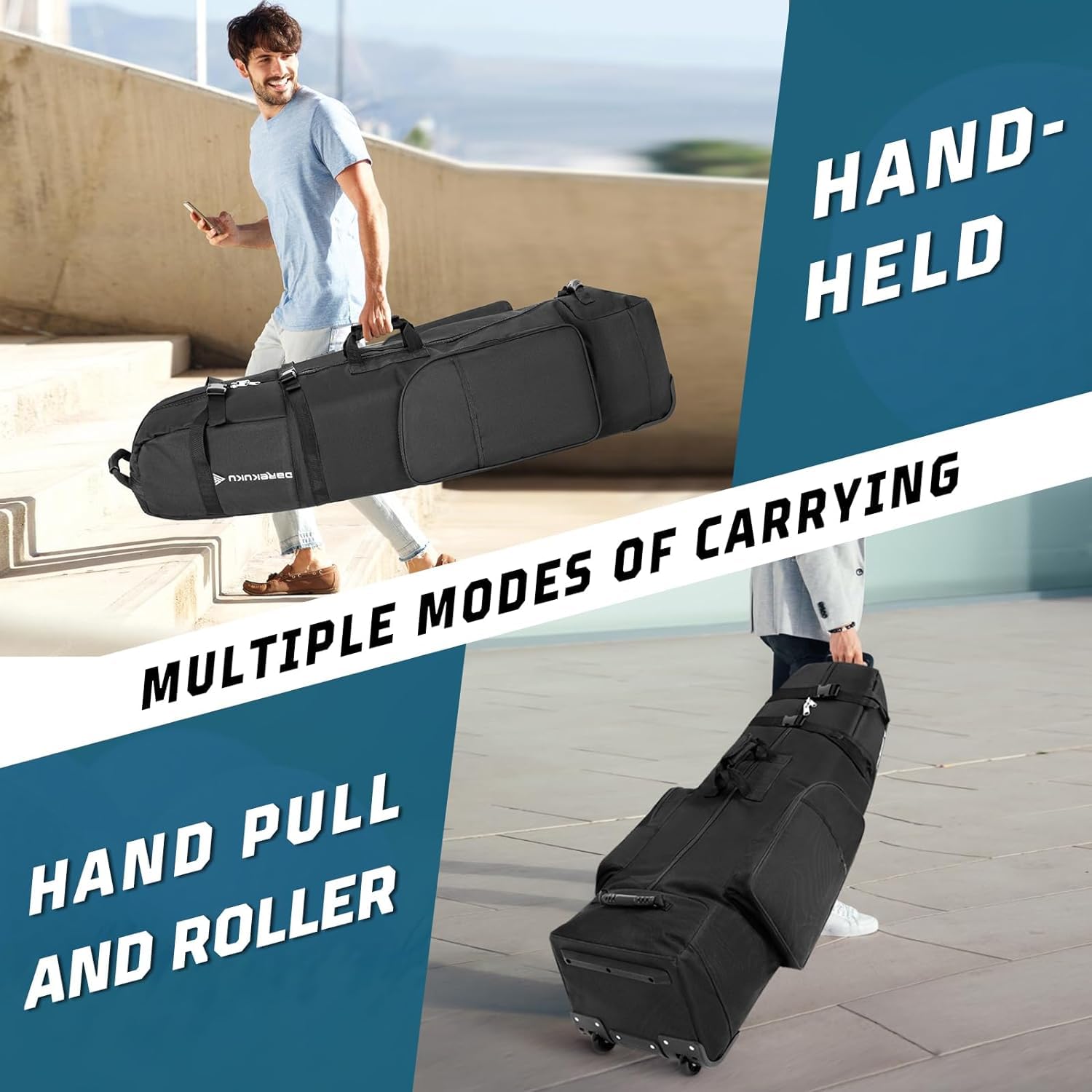 Borse da viaggio da golf con ruote, in tessuto Oxford 900D resistente, resistente all'usura, con custodia extra, leggera e portatile, per compagnie aeree, facile da riporre