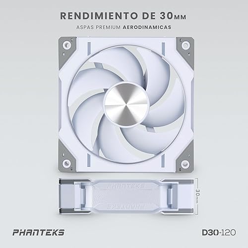Miniatura 6 de Phanteks (PH-F120D30_DRGB_PWM_WT01_3P) D30-120 DRGB PWM Paquete de 3 ventiladores de rendimiento D-RGB premium, iluminación ARGBDRGB, sistema de
