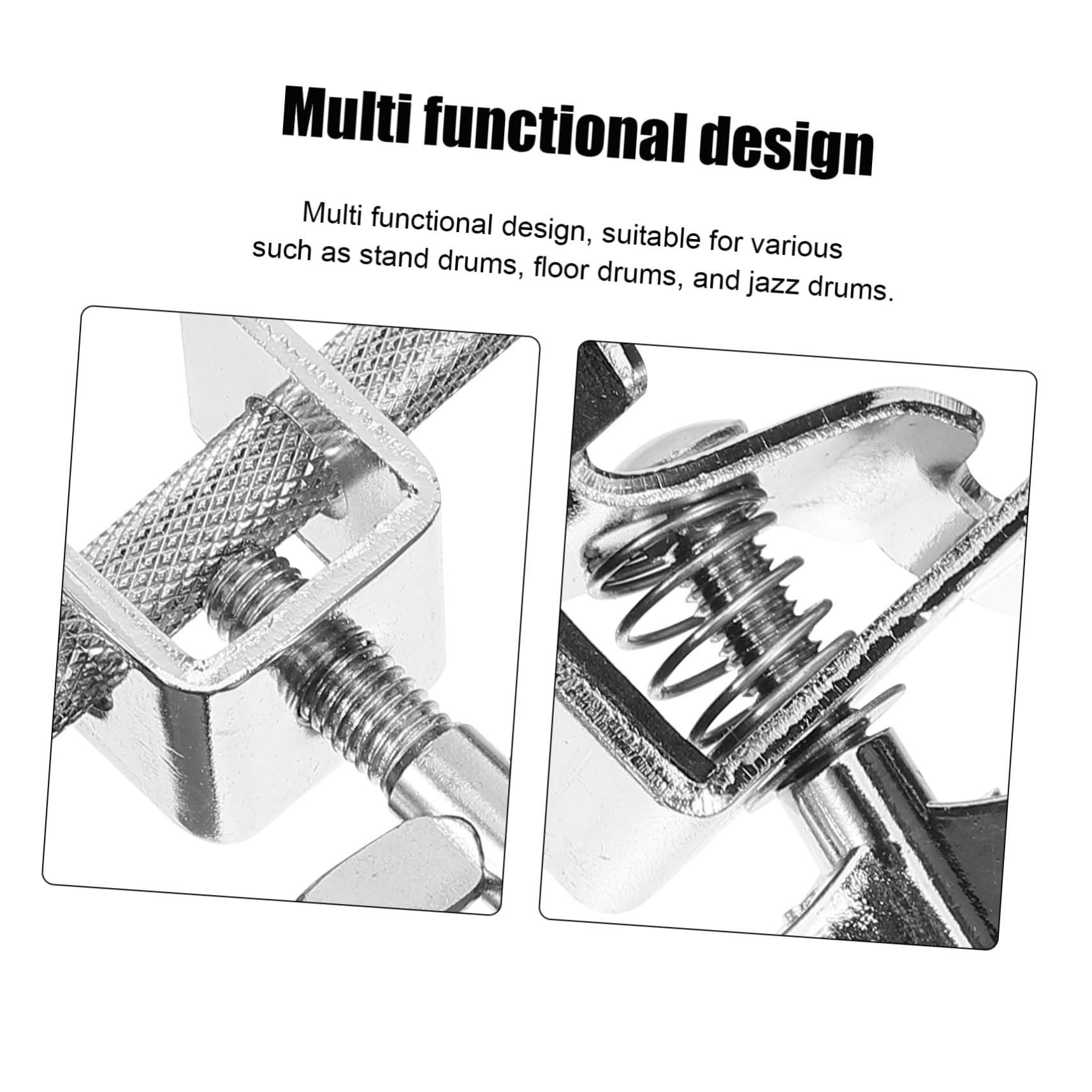 HEMOTON Metal Drum Set Cowbell Mount Holder Bass Drum Extension Clamp Stand Accessories