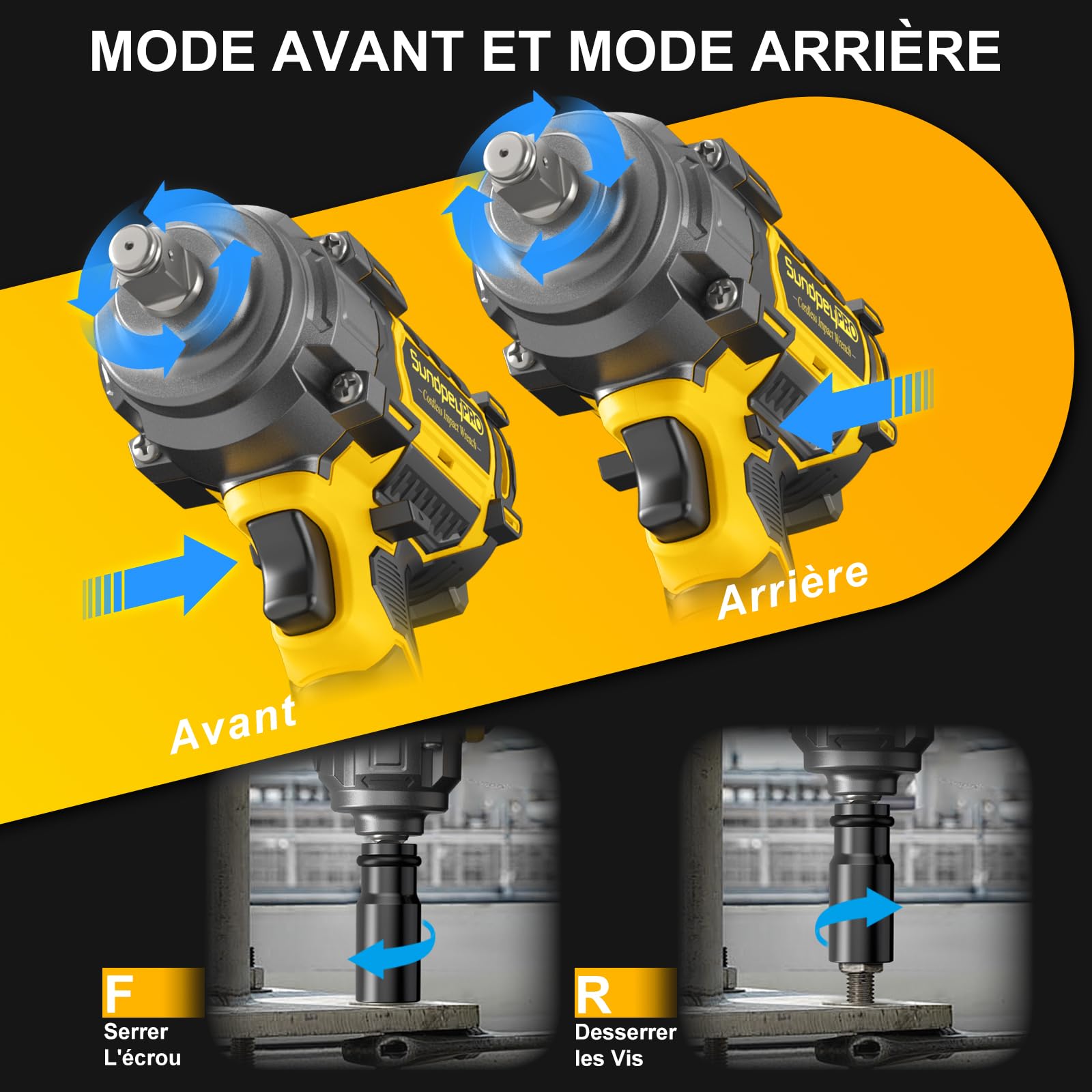 Visseuse à Percussion Sans Fil 1300 Nm - 2 Batteries 4.0Ah, Moteur Brushless, 3 Vitesses + Mode RSS, avec Coffret & 6 Douilles & Tige D'extension, 21V Boulonneuse à Choc Pour Auto Bricolage