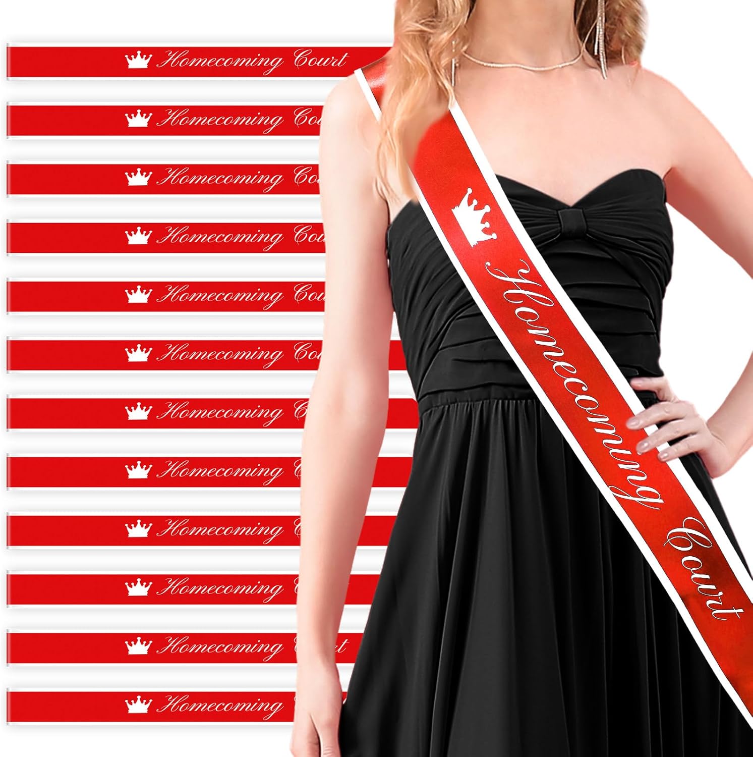 Amazon.com: Lasnten 12 Pcs Homecoming Court Sashes for Pageants Prom ...