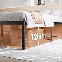 Vista 5 de ZIYOO Cama Queen Fame con cabecero, base de cama de plataforma resistente de 14 pulgadas, no necesita somier, sin ruido, espacio de almacenamiento