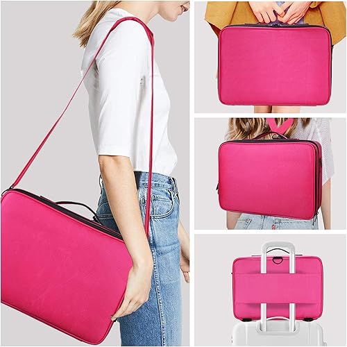 Vista 64 de JOURMON Estuche de maquillaje de viaje, Negro