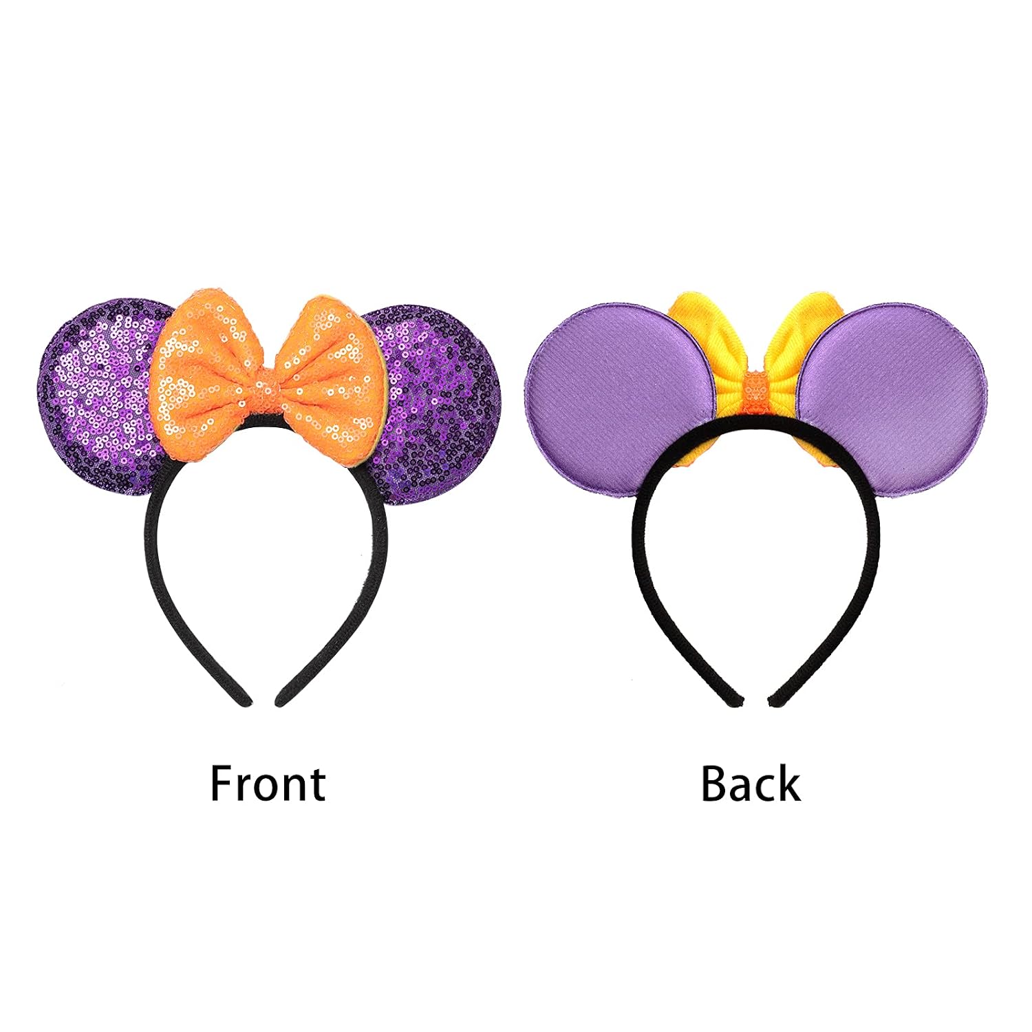 Mouse Ears Headbands ,2Pcs Shiny Bows Mouse Ears for Kids Girls Women Princess Party Decorations Cosplay