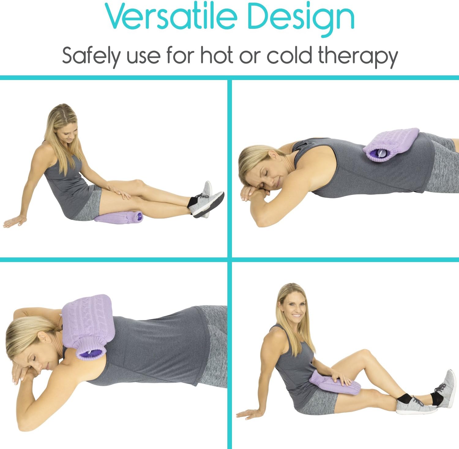 Arctic Flex Hot Water Bottle (XL 2 Liter) - Heat Up Rubber Cold Pack - Cramp Compress with Cover - Portable, Reusable, Reheatable and Transparent Ice Bag - Therapy Heating Pad - Warming Pain Relief : Health & Household