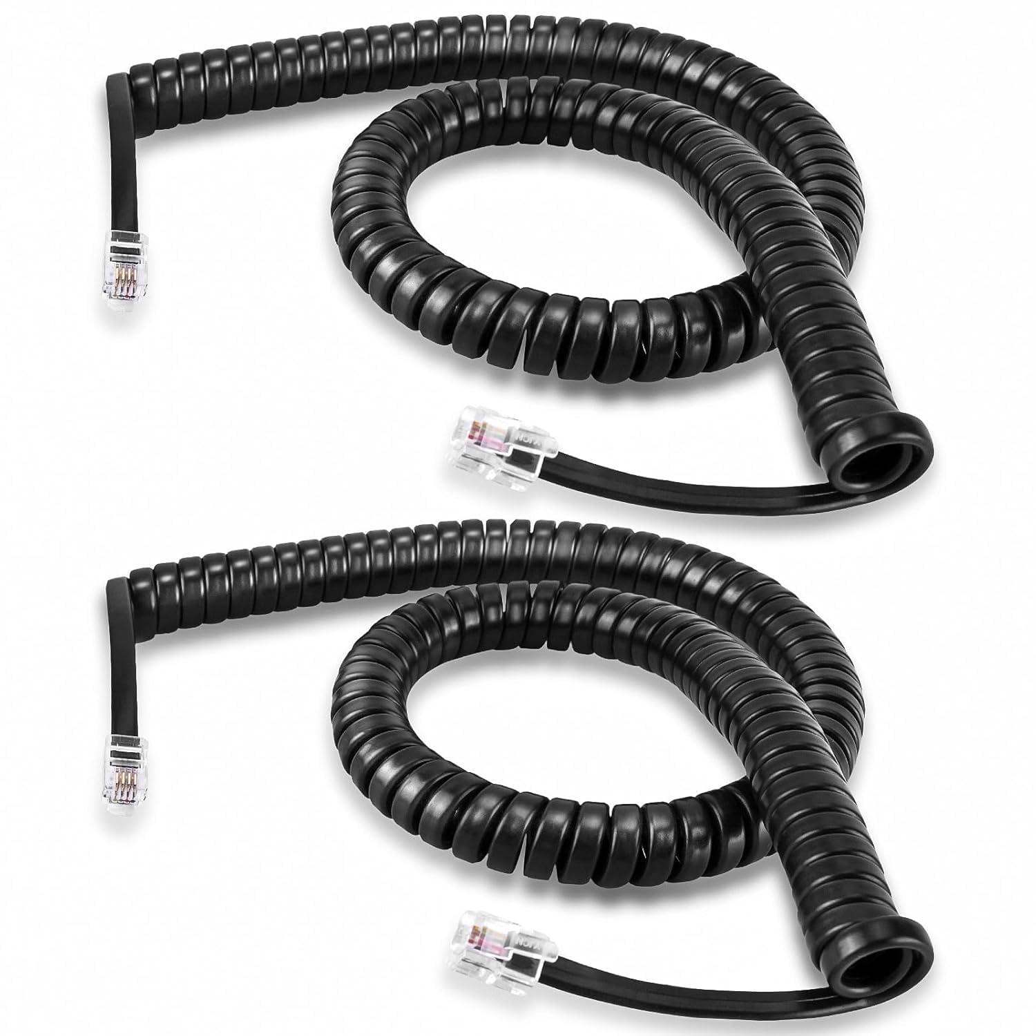 Telephone Handset Cord, (2 Pack) Coiled Length 1.5 to 6 Feet Uncoiled Landline Phone Line Cable Cord, RJ9/RJ10/RJ22 4P4C Phone Cords for Landline-picture-21