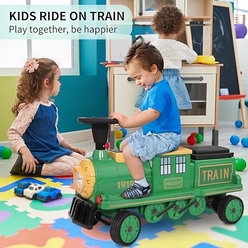 Miniatura 8 de Arlopu Ride on Train for Toddlers, Track-Less Train Carriage Accessory, Add More Seats for Train Body, Extra Storage & Seats, Kids Play Together,