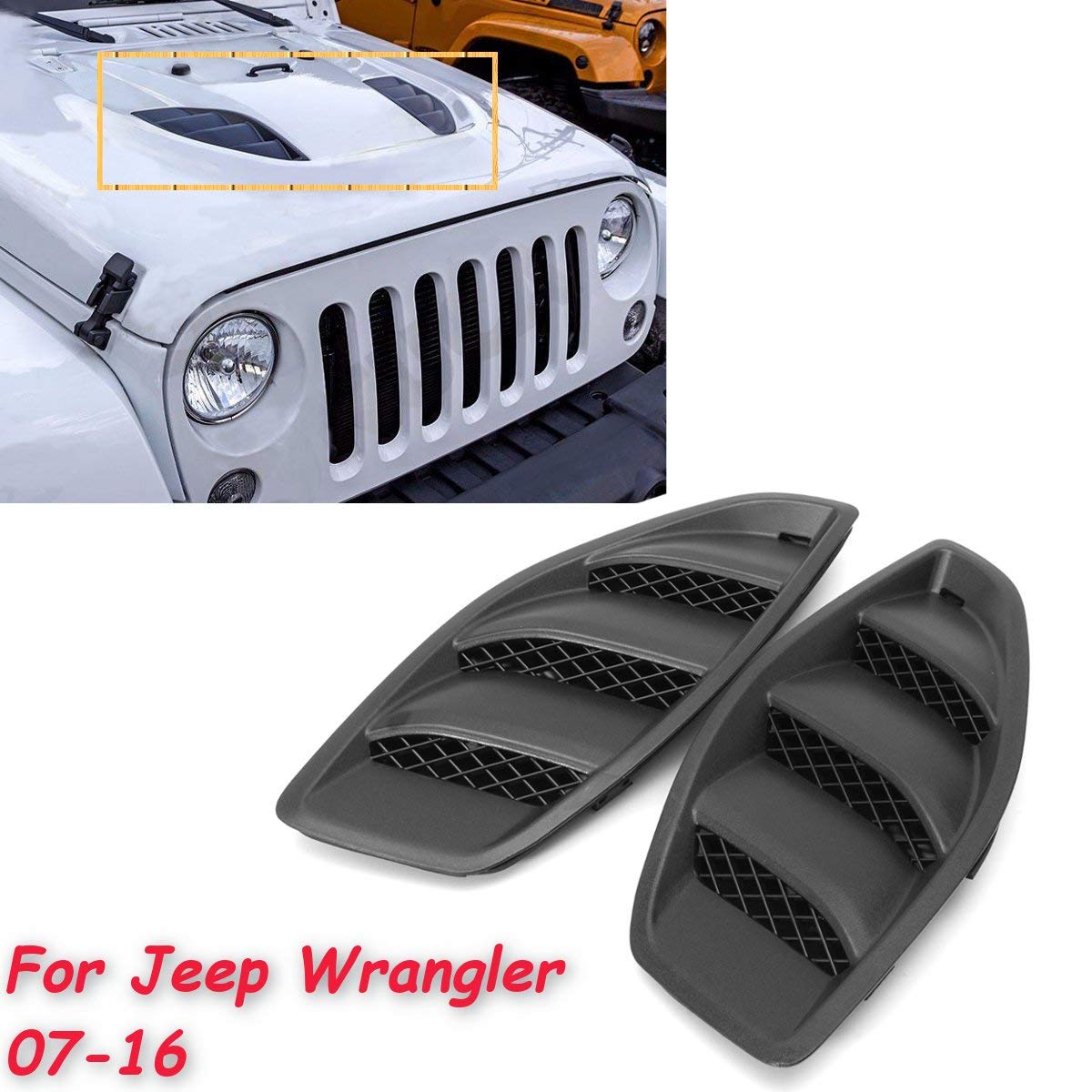 Buy 2PCS Left Right Front Hood Power Louvers Engine ABS Inlet Vents