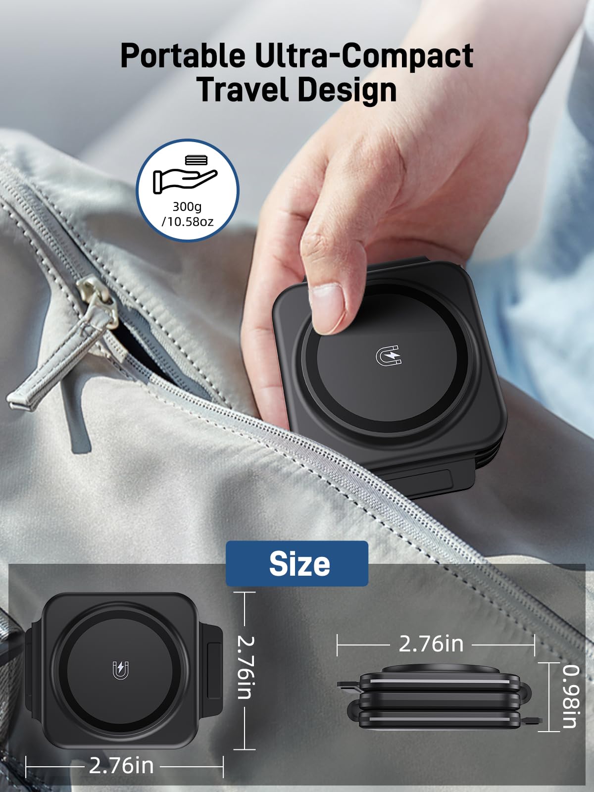 Travel Charger for Samsung Multi Devices, 3 in 1 Charging Station for Samsung Galaxy S25 Ultra/S24 Ultra, Magnetic Foldable Charger for Travel, Wireless Charging Pad for Galaxy Watch 7/Ultra