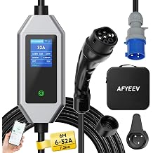 Charging cable Type 2 CEE plug 7.2kW [1-phase 6m, 6-32A], Type 2 charging cable Schuko Adjustable current with app control, electric car for home and on the go