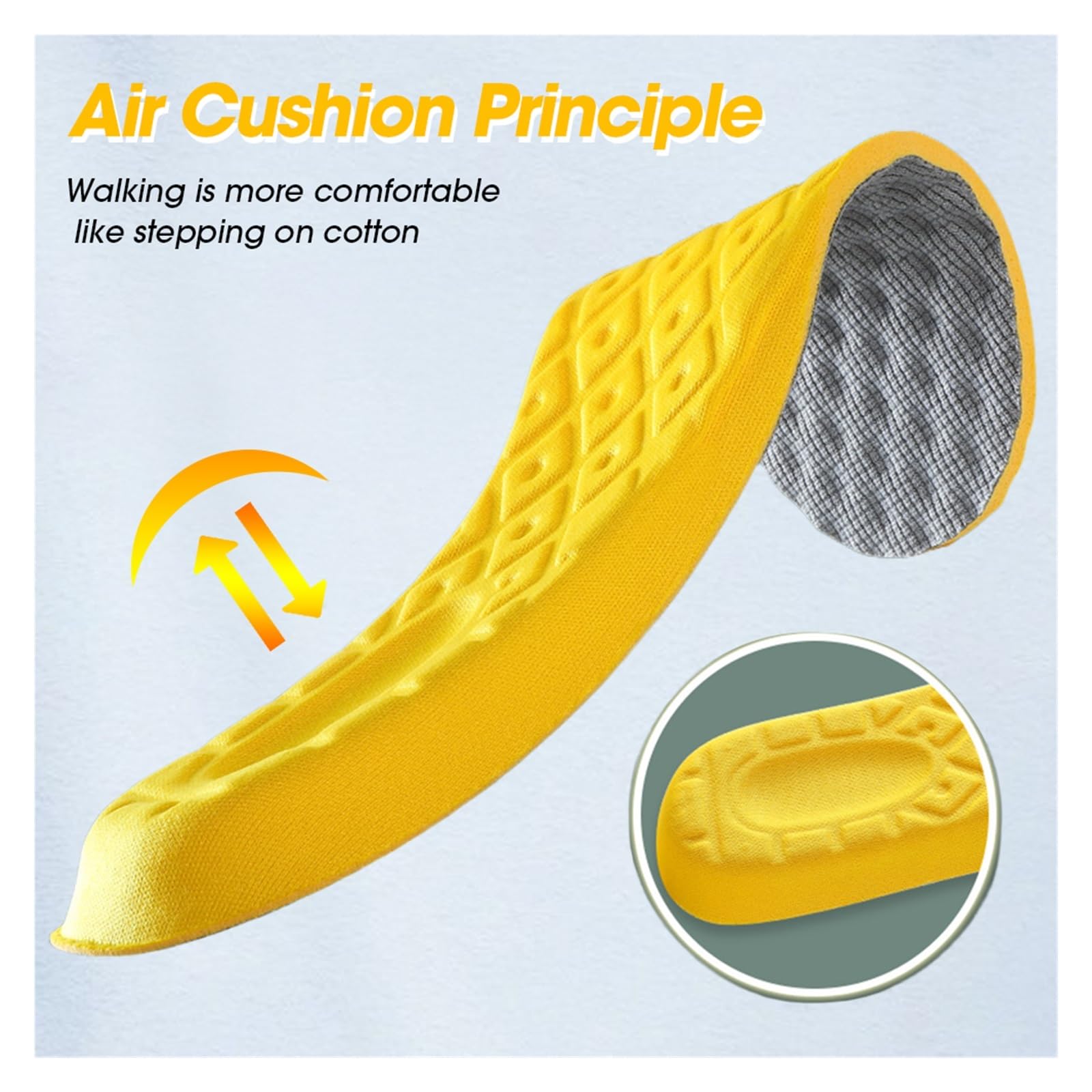 Plantillas deportivas for pies, suaves, de alta elasticidad, con absorción impactos, 1 par Para Hombre y Mujer(EU41-42)