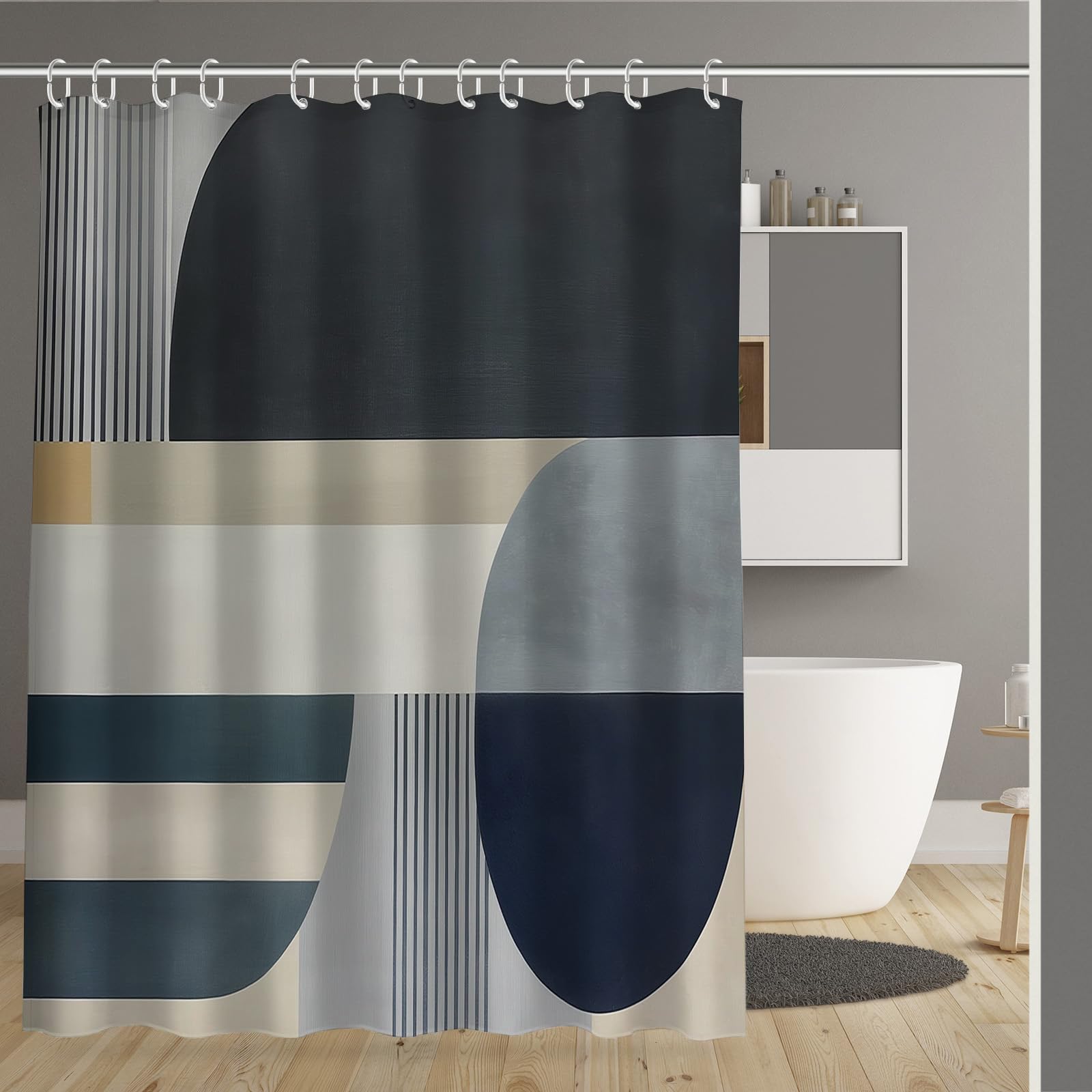 Rideaux de bain anti-éclaboussures 180x180cm pour sol toujours sec