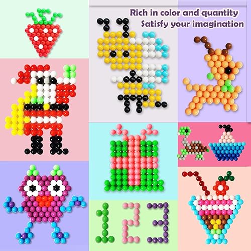 Miniatura 3 de Kit de 8500 cuentas de fusibles mágicos sin hierro de 0.197 in, 36 colores, sin cuentas de calor, juego de recarga creativo, juguetes de bricolaje