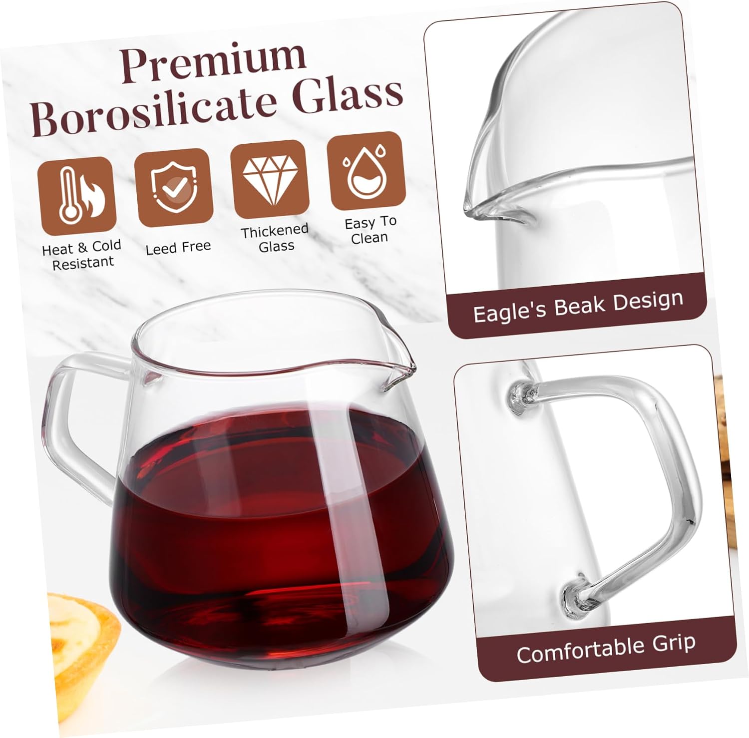 BESTYASH Heat Resistant Glass Kettle with Lid for Home Supplies Transparent Teapot for Coffee Milk Tea Juice Leak Safe Lid Suitable for Hot and Cold Beverages in Cafe and Restaurant Use