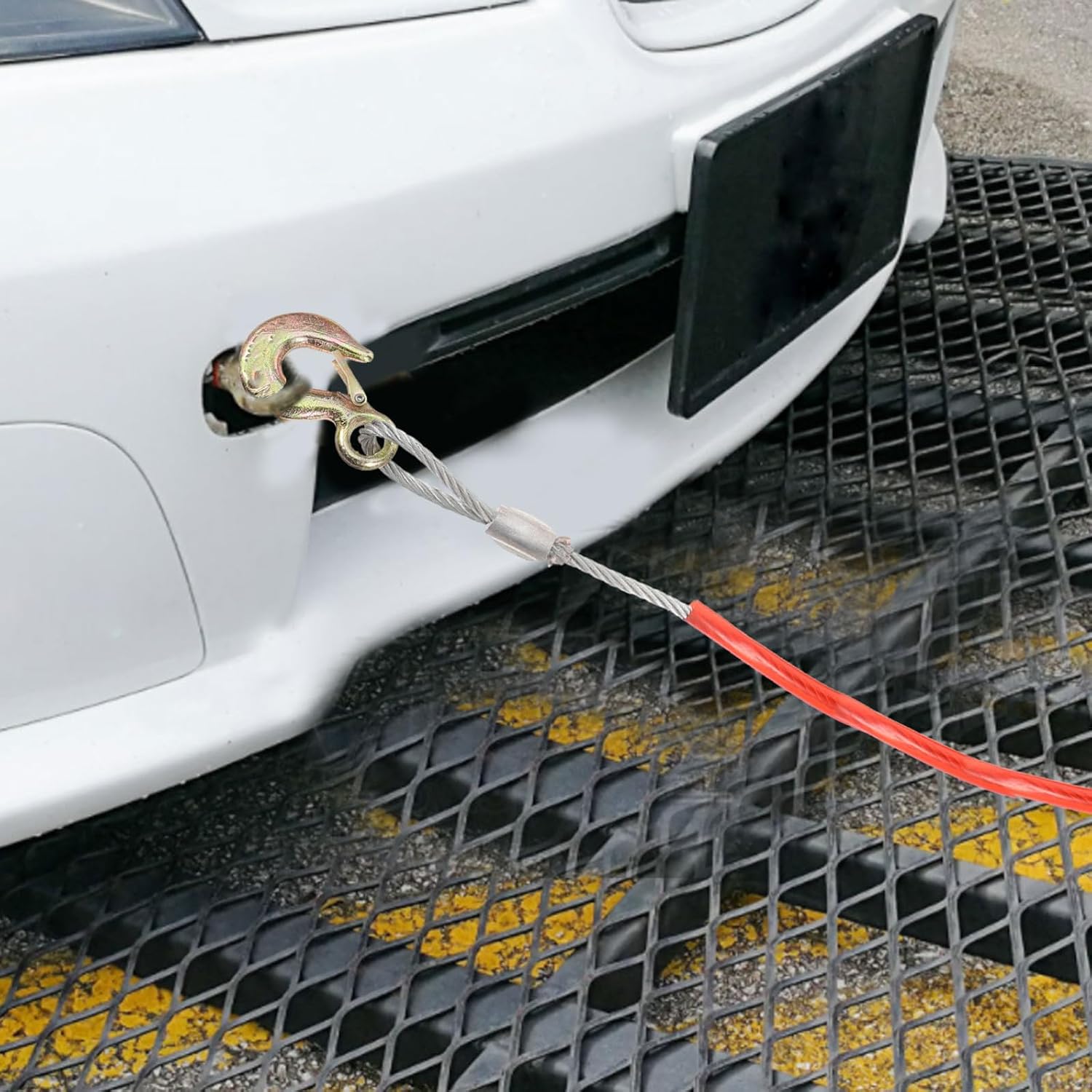 Thick Car Trailer Towing Rope Sturdy Modified Traction Cable Hooks for Outdoor Use