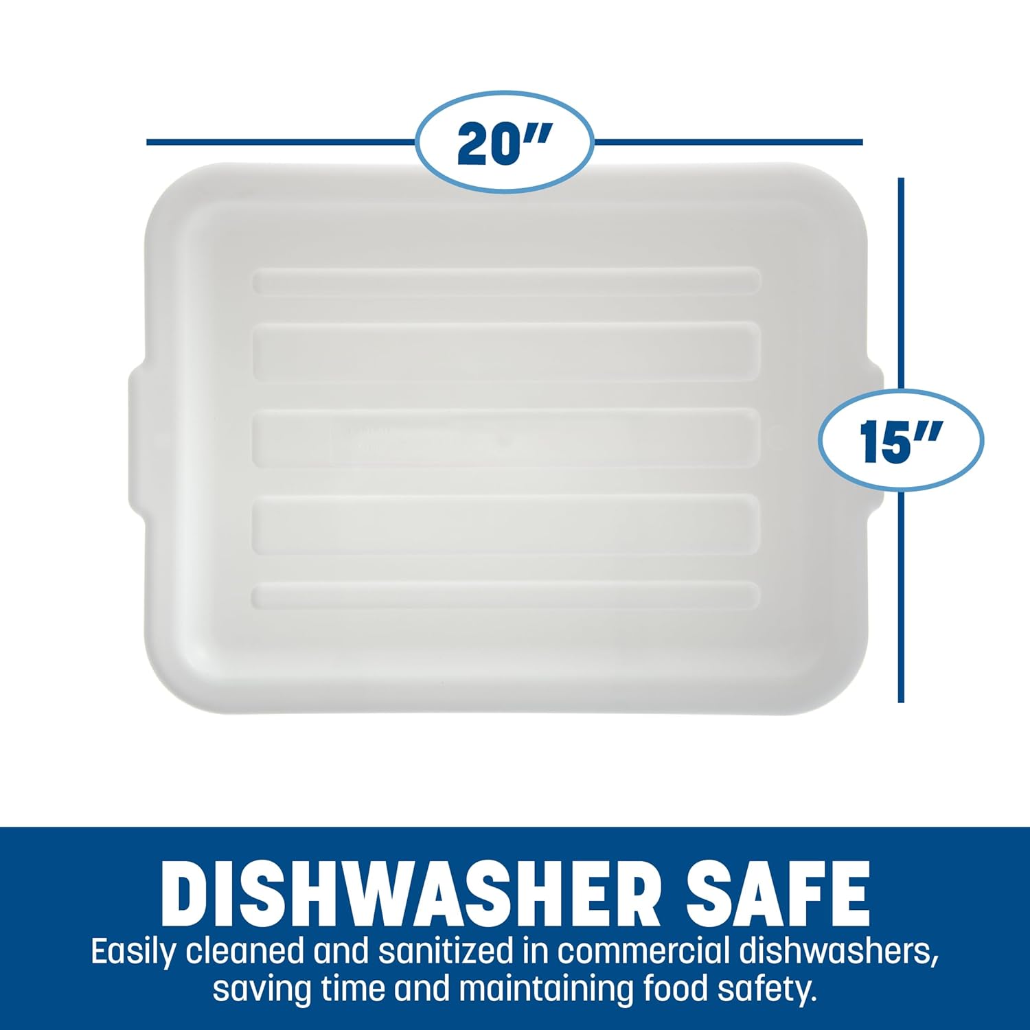 Carlisle FoodService Products N4401202 Comfort Ergonomic Wash Basin Tote Box Lid, Universal, White (Pack of 12)