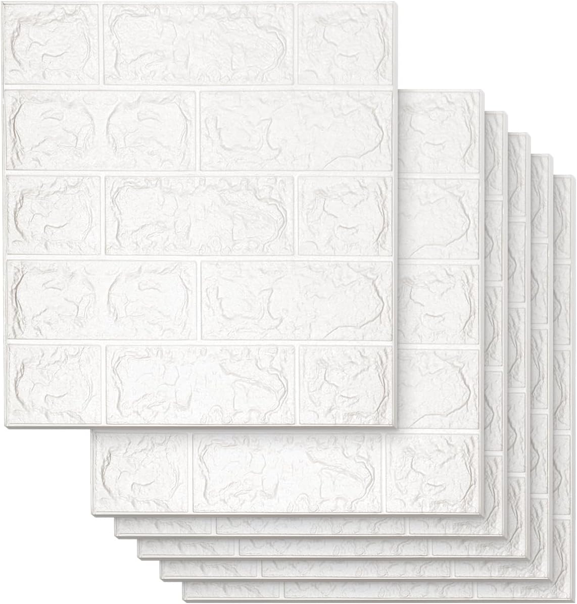 3D Decorative Wall Panel, Faux Brick Wall Panels, Self-Adhesive Waterproof Foam, For Interior Wall Decor, Bathroom Home Decoration 11.8x11. 8inch, 10 Pcs(Color:B