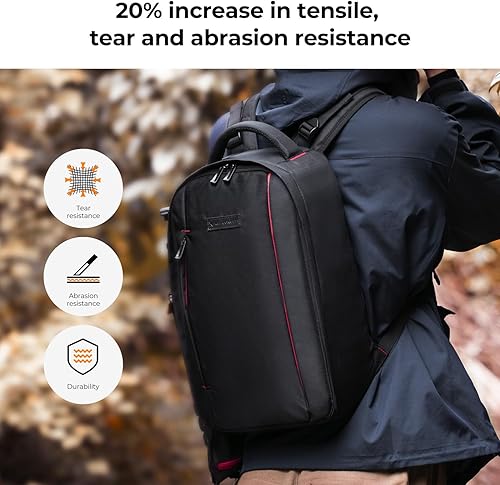 Miniatura 6 de K&F Concept Mochila para cámara para fotógrafos, bolsa grande impermeable para cámara de fotografía con compartimento para portátiltrípode para