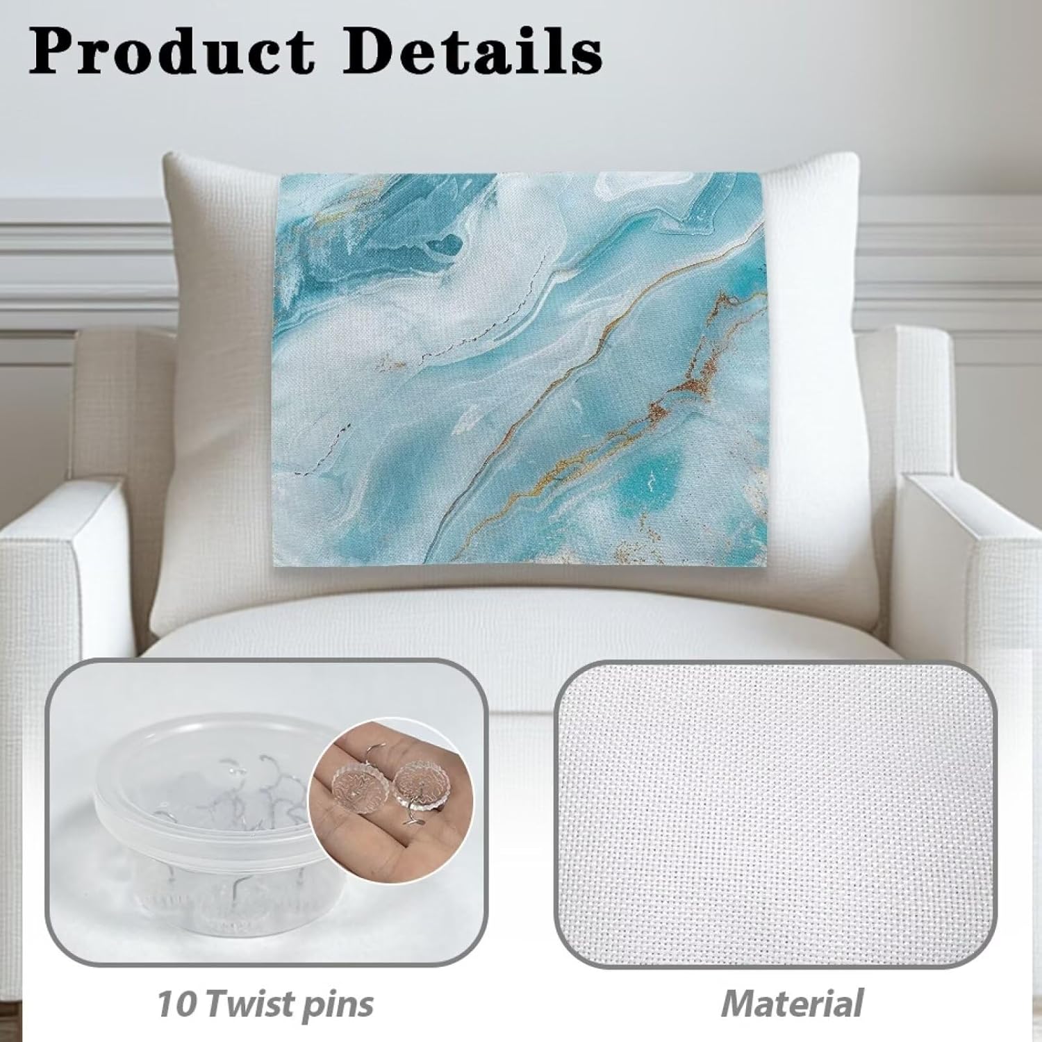 Teal Marble Headrest Cover Recliner Slipcovers Recliner Sofa Cover Recliner Head Covers Sofa Head Protector Furniture Protector 1/2 Pack