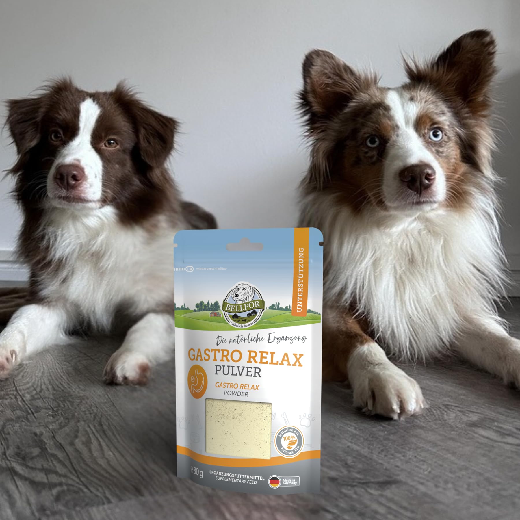 Bellfor Gastro Relax Poudre Complément alimentaire pour chien avec lactosérum en poudre, pectine et bentonite, complément alimentaire naturel pour soutenir la digestion, 250 g