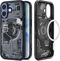 Vista 12 de Spigen - Funda Ultra Hybrid MagFit con impresión digital directa para iPhone 15/14/13, diseño Zero One, color negro, compatible con MagSafe