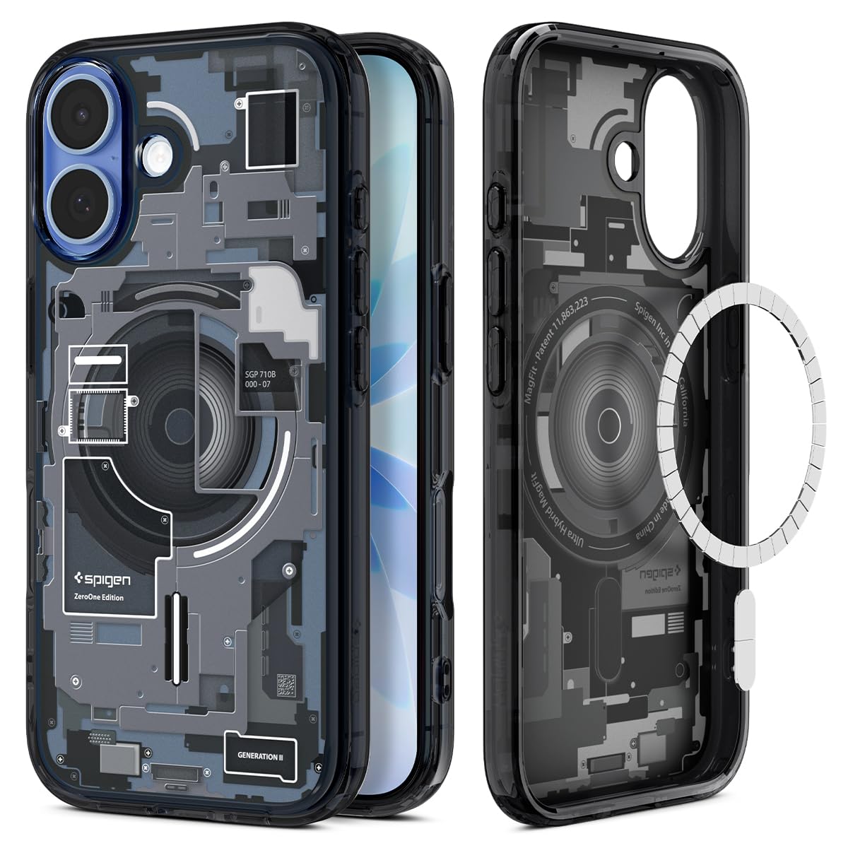 Spigen Ultra Hybrid MagFit Back Cover Case Compatible with iPhone 17 (TPU + Poly Carbonate | Zero One Black)