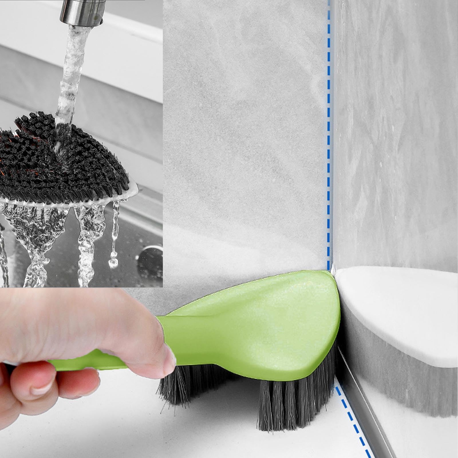 30pz Spazzola Per Pulizia Soffione Doccia, 2 Tipi Spazzole Per La Pulizia Del Soffione Doccia E 10 Aghi Disostruenti Multi-Misura Piccoli Fori Fessure Bagno Ugelli Crepe Delle Finestre (Blu