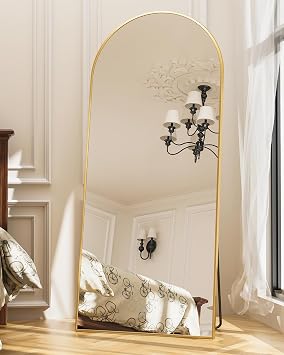 Antok 71" x32 Arched Full Length Mirror, Floor Mirror with Stand,Gold