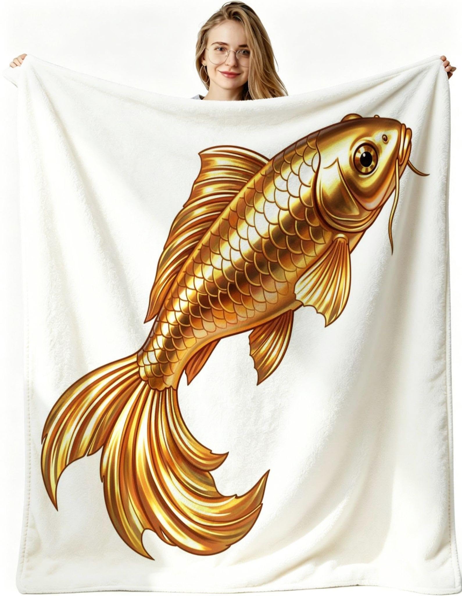 Manta Entretiempo Grande, Carpas Doradas, 220x240 cm, AQ8597