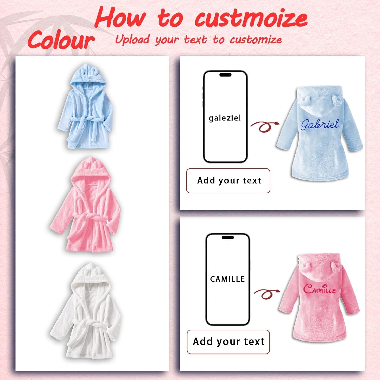 Baby Robe Personalized Soft Flannel Unisex Kids Robes Customized Embroidered Name Personalized Baby Gifts - Image 3