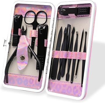 CGBE 12-Piece Manicure Set, Professional Nail Clipper Kit with Travel Case