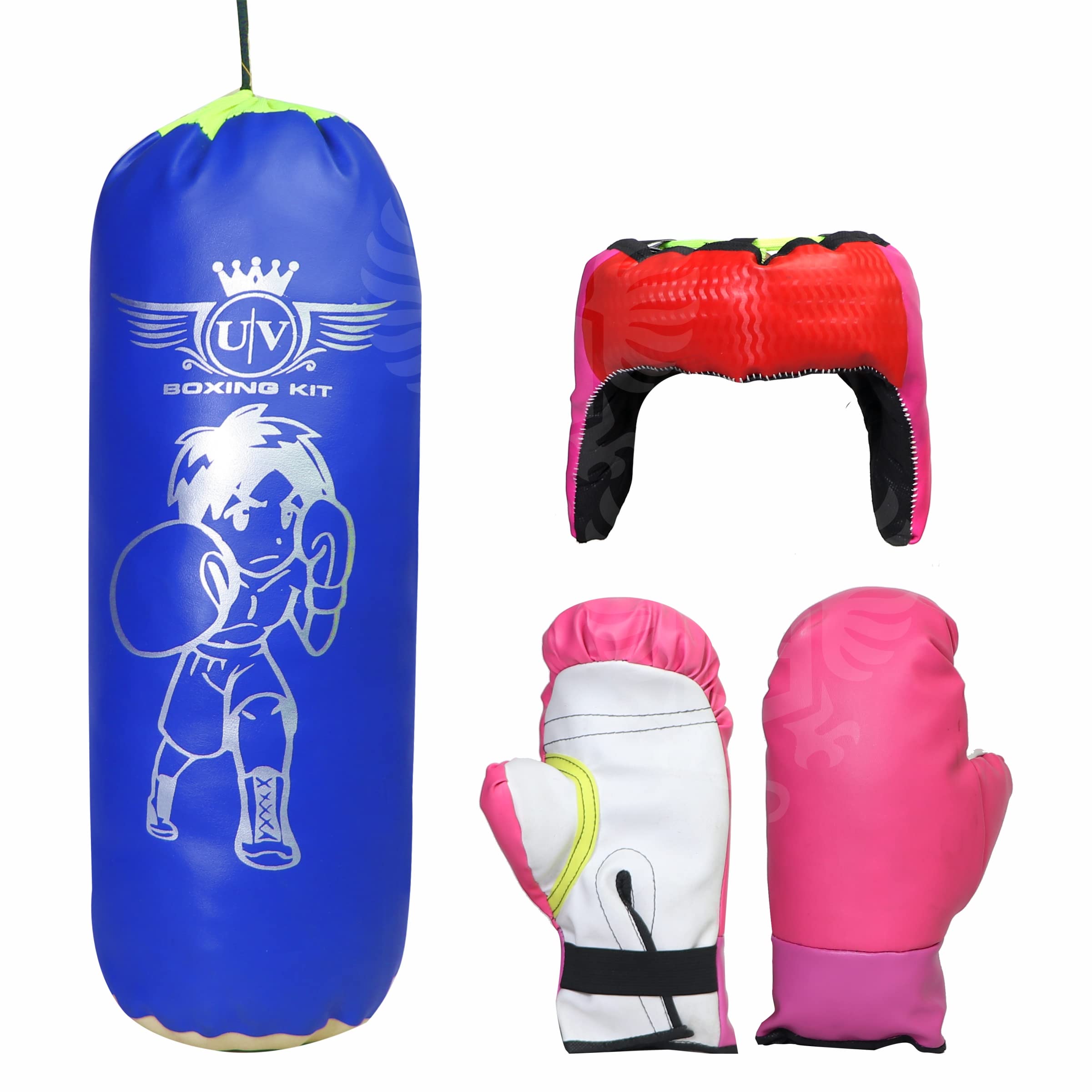 GRIFFIN Sports Kids Champ Junior Boxing Kit Set | 1 Punching Bag, 1 Head Guard, 2 Boxing Gloves | Boxing Training Punching Bag and Gloves for Boys and Girls | for 3 to 10 Years Kids (Set of 4) (B0C5N642FN) Amazon Price History, Amazon Price Tracker