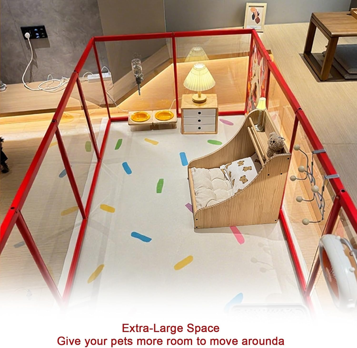 Small Animal Playpen,Safe & Secure Indoor/Outdoor Pet Fence,Puppy Pen with Transparent Panels,for Small Animal, Bunny, Ferret, Hedgehog, DIY,Easy Assemble/Storing(C,8pcs)