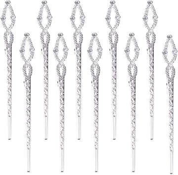 Metal Bookmark Hook DIY Bookmarks Antique Tibetan Carved with Loop for Crafting Silver/Gold/Bronze Silver-3 Holes, 10 Packs