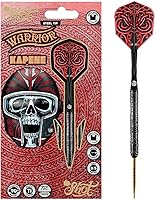 Vista 3 de Shot! Darts Warrior Kapene Steel Tip Dart Set 90% Tungsten Barrels Center Balanced for Maximum Aerodynamics Handcrafted Pro Darts with Flights