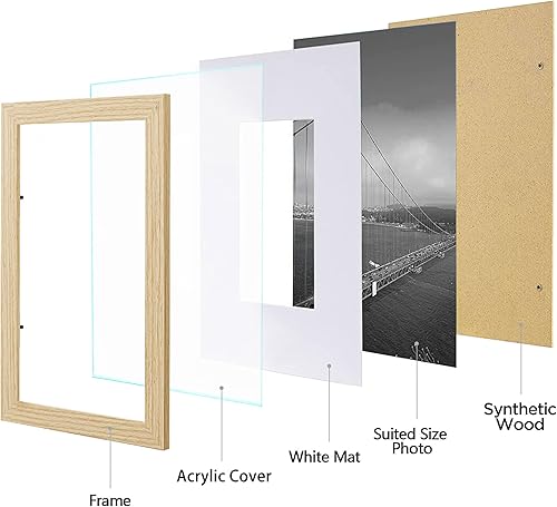 Miniatura 2 de eletecpro Juego de 9 marcos de fotos de 8 x 8 pulgadas con paspartú para fotos de 4 x 4 o sin paspartú para 8 x 8 pulgadas, collage cuadrado para