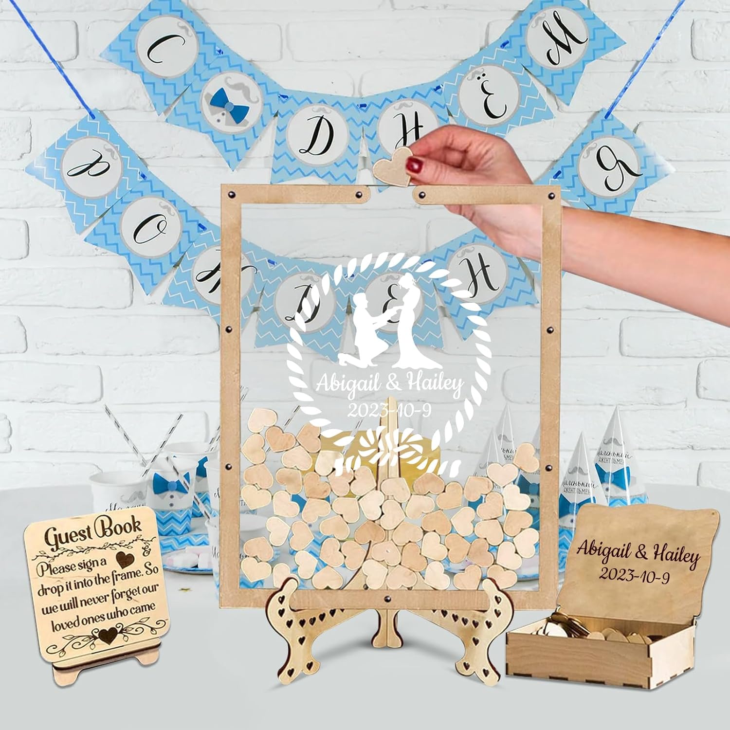 Personalized Wedding Guest Book, Wooden Rustic Wedding Decor Alternative Guest Book, Custom Wooden Wedding Guest Book, Wedding Guest Drop Box Alternative Guest Book Frame