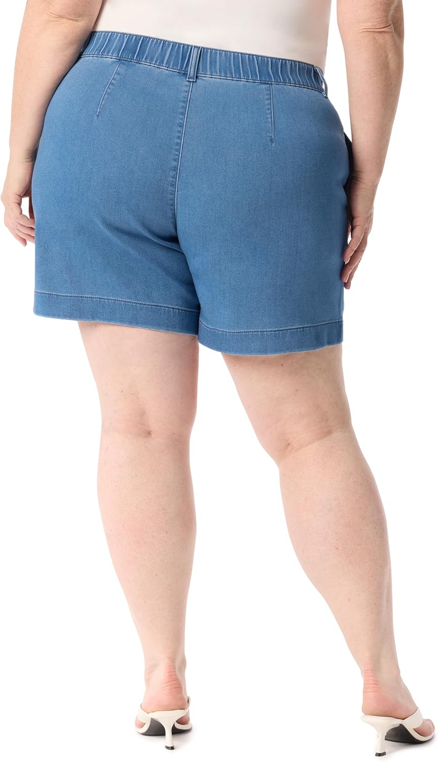 Gloria Vanderbilt Women's Seam Front Elastic Waist Pull on Short Plus - Image 2