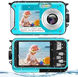 Câmera subaquática FHD 2,7 K 48 MP à prova d'água, câmera digital, selfie, tela dupla, telas LCD coloridas à prova d'água para mergulho com snorkel (806BC)
