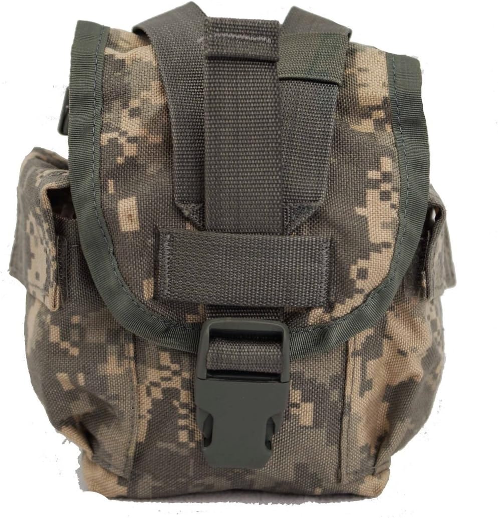 Genuine Issue Military MOLLE Canteen Cover/Utility Pouch with Canteen (ACU Digital Camo-Foilage)