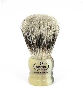 Omega Bristle Mix Hog Bristle & Badger Shaving Brush, Resin Handle