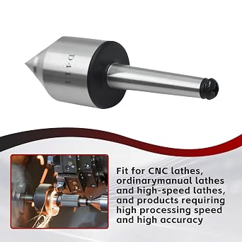 findmall MT1 Medium Duty Live Center 60 Degree Live Tailstock Center Fit for CNC Lathes, Ordinary Manual Lathes and High-Speed Lathes
