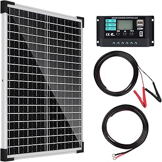 TBER 18V 25W Solar Panel with Charging Controller for Garden, Car Light