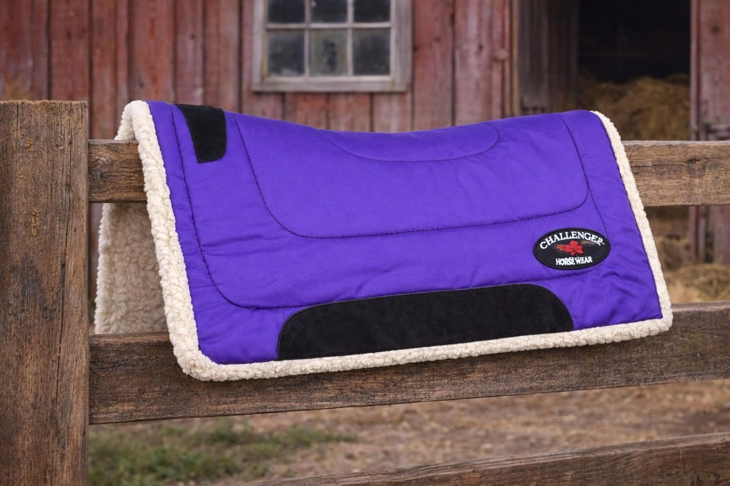 CHALLENGER Horse & Pony Saddle PAD Western Riding Trail Cordura Top Fur Bottom Full 39143