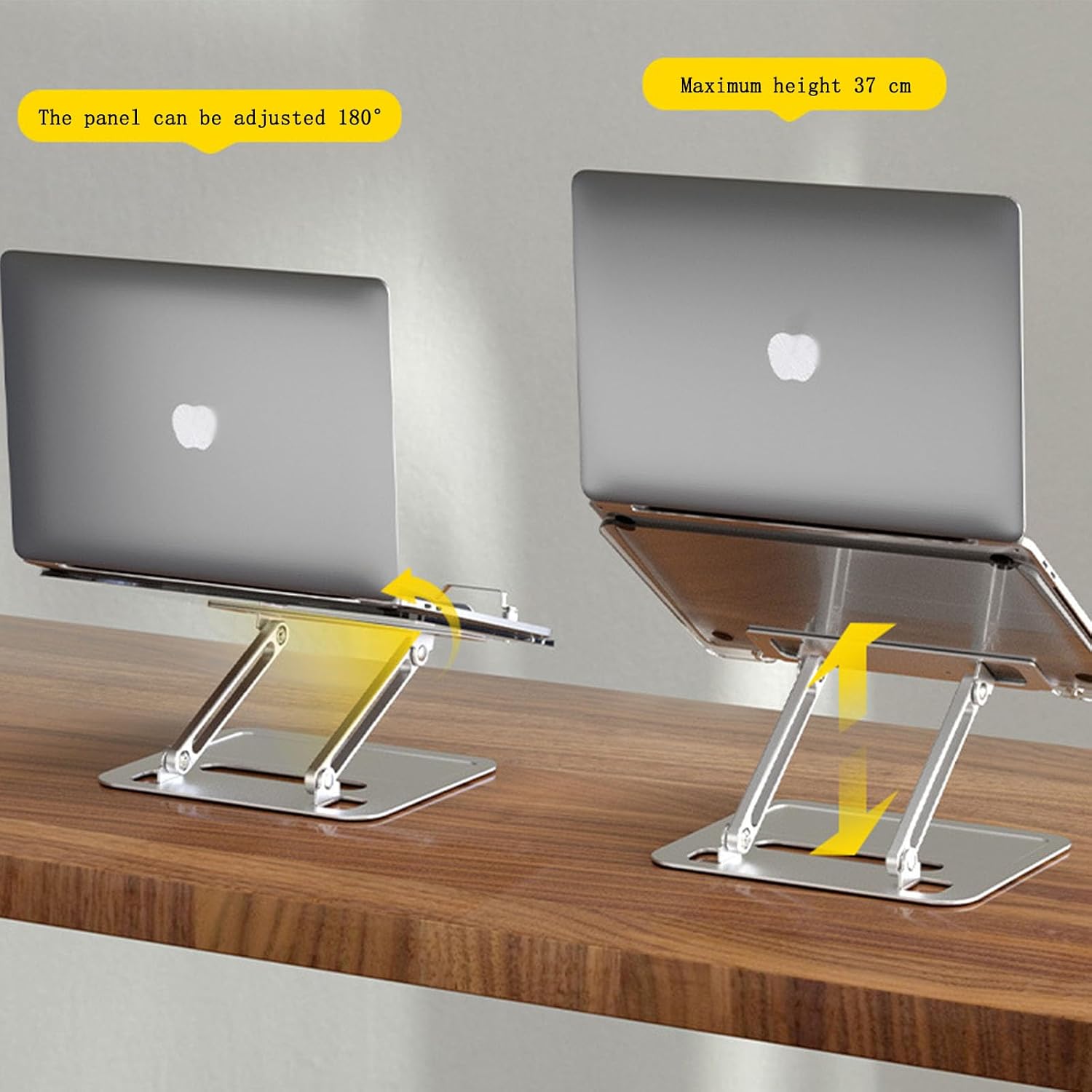 Adjustable Desktop Book Stand, Aluminum Reading Document Holder with Foldable Base, Book Holder, Foldable Desktop Riser for Laptop, Recipe, Textbook (Black)