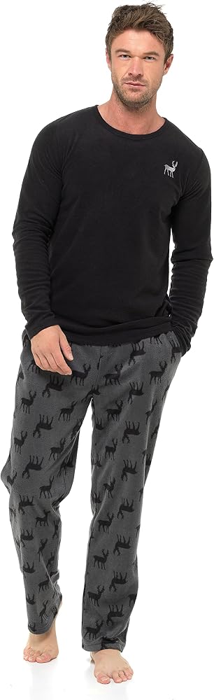 Camisón De Hombre De Algodón Sykooria - Pijama De Manga Larga, Cómodo Y Suave, Con Botones